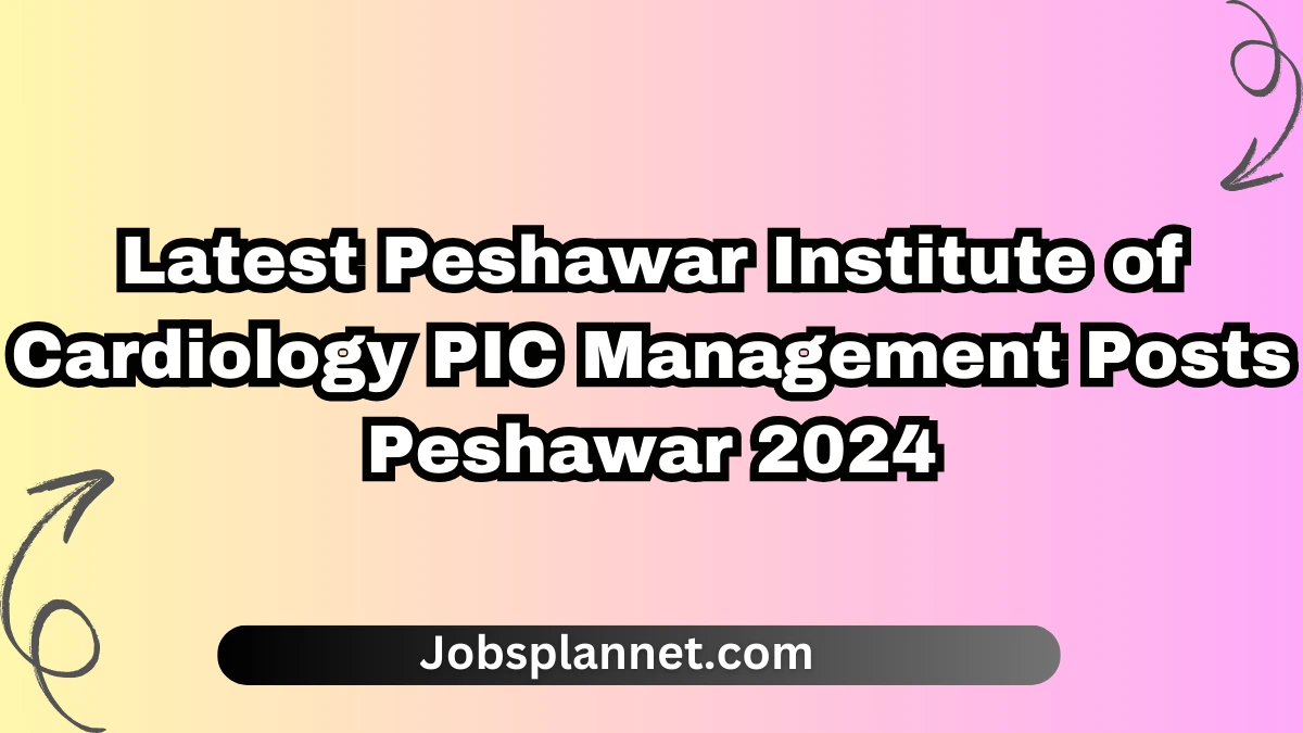 Latest Peshawar Institute of Cardiology PIC Management Posts Peshawar 2024